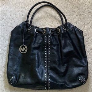 Michael Kors black leather tote